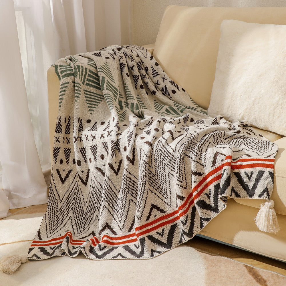 Bohemian Acrylic Nap Decorative Blanket