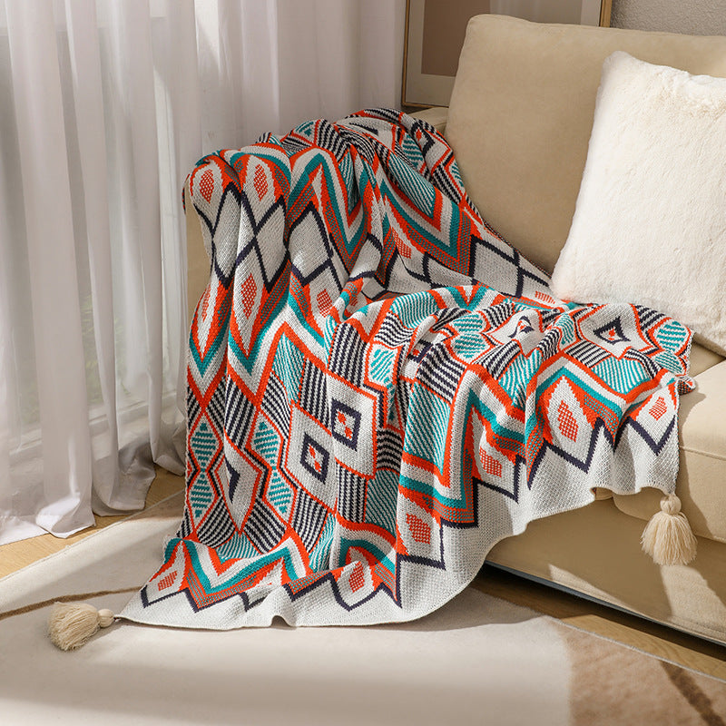 Bohemian Acrylic Nap Decorative Blanket